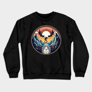 VaporScales: A Retro Journey with Draconic Dice Crewneck Sweatshirt